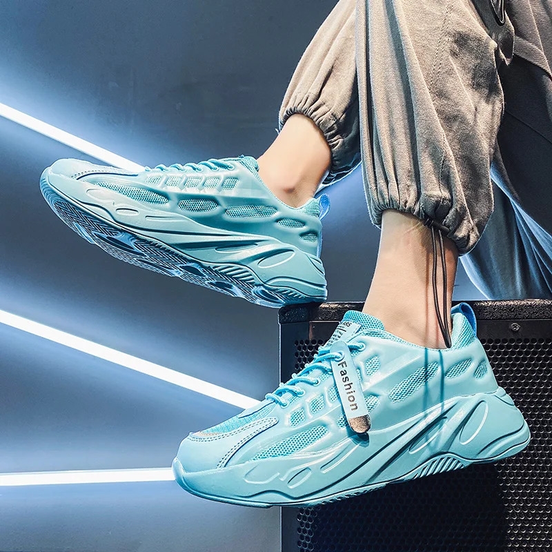 

Men Casual Sneakers Mesh Breathable Lightweight Running Shoes Fashion All-match Chunky Sneakers Platform Increased Footwear