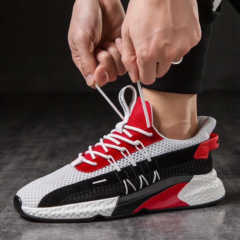 Мужские кроссовки для мужчин Брендовая обувь с высоким берцем эластичная