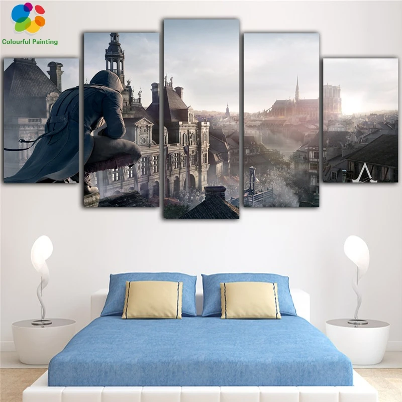 Assassin's Creed холст картины hd настенное искусство рамки домашний Декор 5 шт.