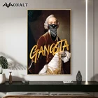 Винтажный Мужской плакат с золотыми буквами в стиле дворца шарф граффити Мона Лиза абстрактная Печать на холсте Европейская известная картина маслом осенний Декор