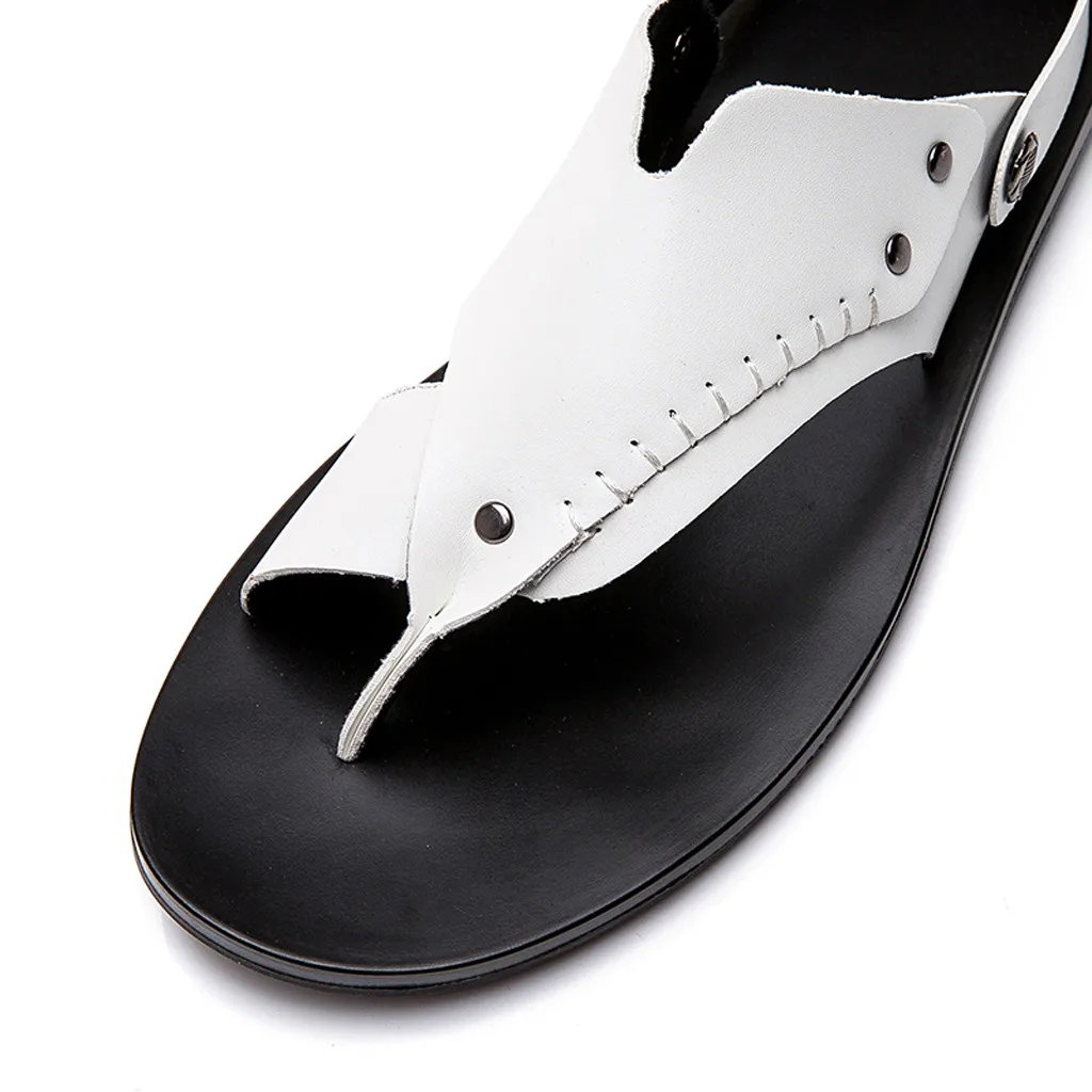 

SAGACE Outdoor Slippers Mens Big Size Retro Vintage Flip Flops Casual Non-Slip Soft Bottom Sandals Slipper Shoes High Quality