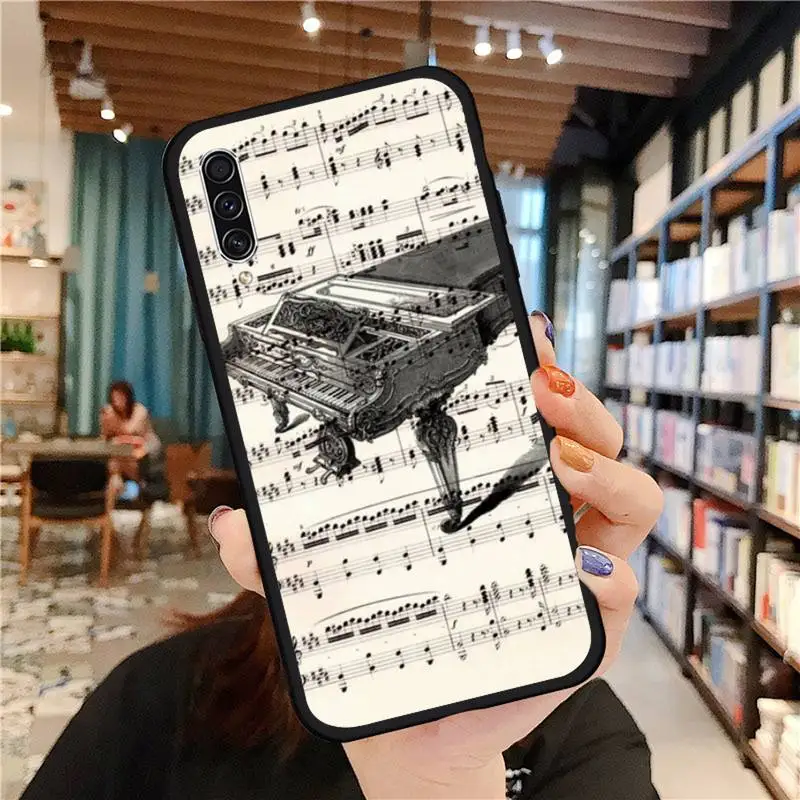 

Music Violin dance piano retro papaer Phone Case For Samsung galaxy A S note 10 7 8 9 20 30 31 40 50 51 70 71 21 s ultra plus