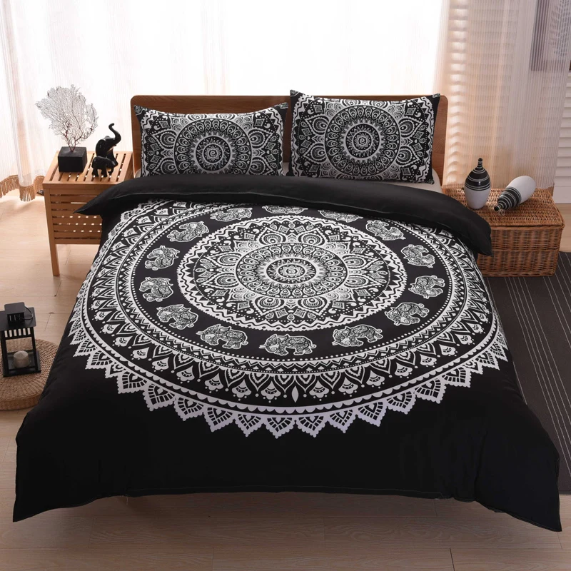 Черное богемное постельное белье набор для дома пушистый Твин xl зимний