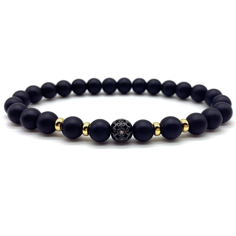 2020 роскошный браслет с шармом короной для мужчин винтажный матовый и бусина из