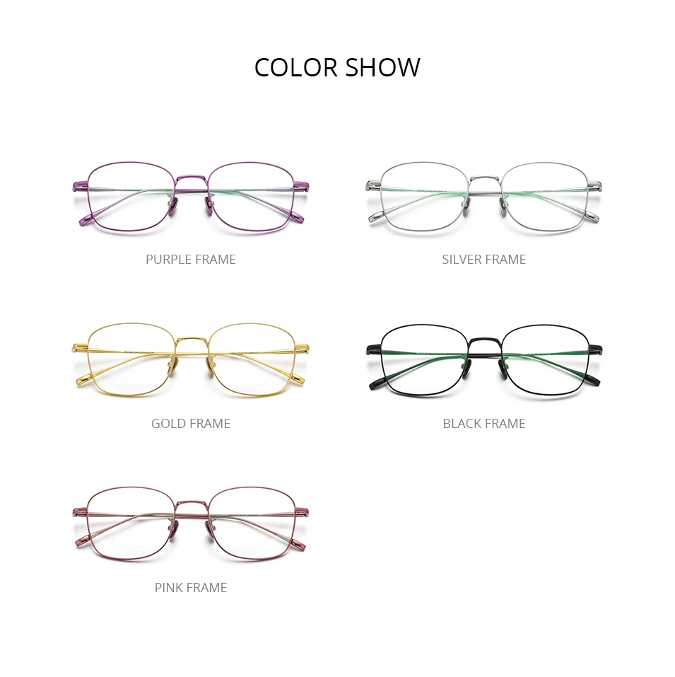 

Retro Pure Titanium Glasses Frame Unisex Full Rim Myopia Eyewear Ultralight Clear Lens Prescription Reader Eyeglasses Women Men