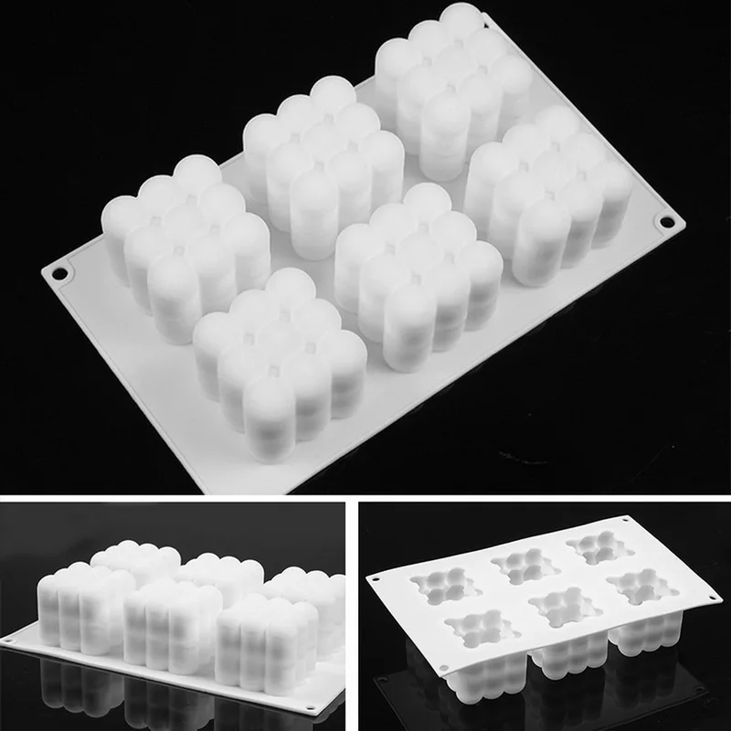 

Silicone Candle Cake Mold Fondant 3D Mold For Homemade Candle Making Supplies Soap Bubble Mold Kitchen Pastry Baking Tool