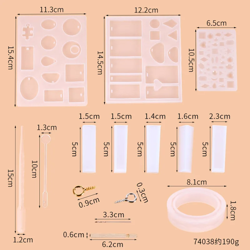 

68PCS Silicone Epoxy Modeling Kits DIY Making Crafts Jewelry Casting Tools Earring Findings Supplies