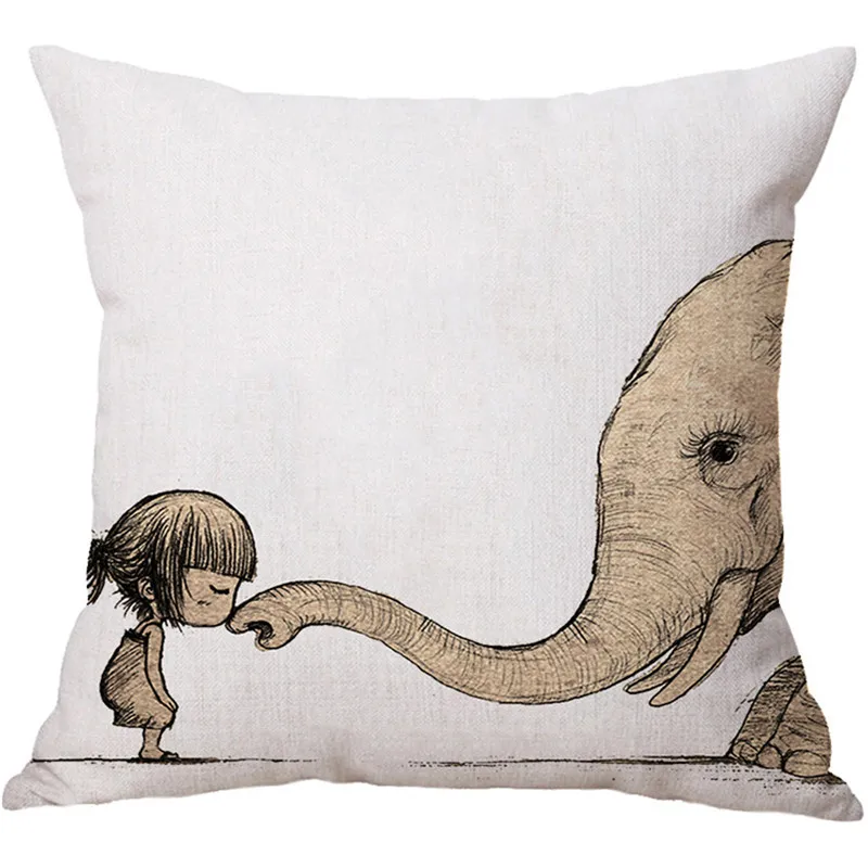 2017 Популярные Чехлы для подушек с животными темно синие льняные и Полиэстеровые