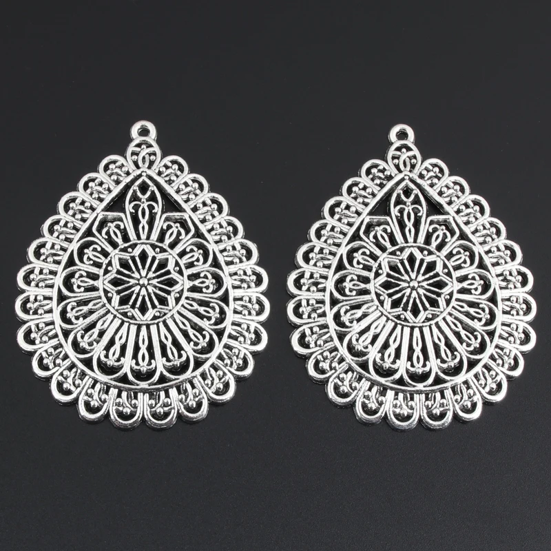 

Подвеска для люстры в виде цветка, 3 шт., серебристого цвета, 63x50 мм