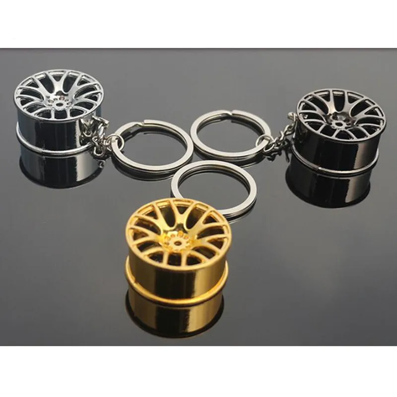 

Luxury Wheel Hub Key Chain Zinc Alloy Tire Styling Car Key Ring Auto Modification Parts Key Holder For Ford Auto Accessories