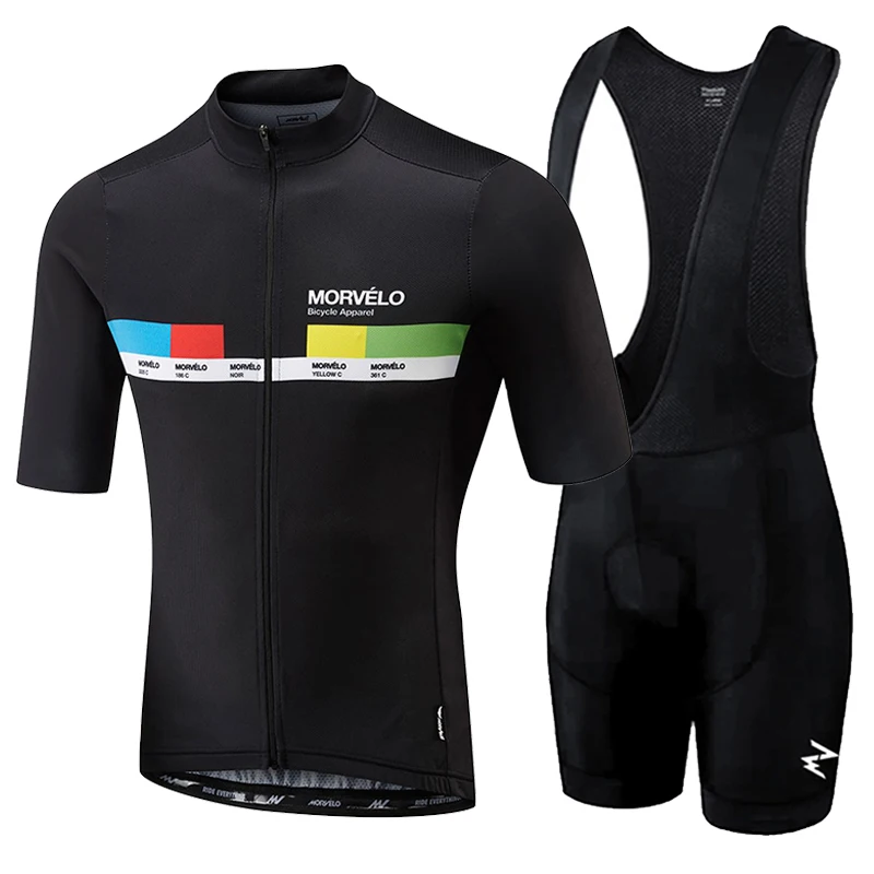 

Morvelo 2022 Men Summer Clothing Cycling Clothes Kits Short Sleeve Bib Shorts Men's Breathable Bib Shorts Maillot Ciclismo Set