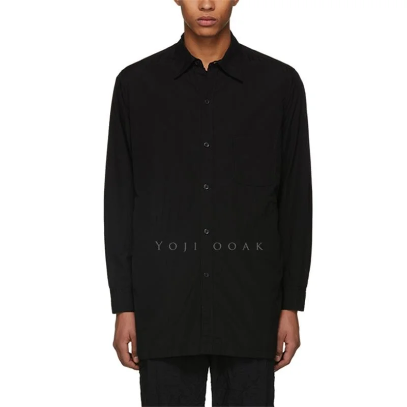 

original Split lapel long-sleeved cotton casual shirt