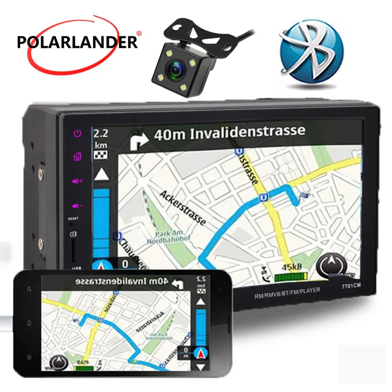 Автомагнитола 2DIN с сенсорным экраном 7 дюймов Bluetooth камерой mp5 плеером