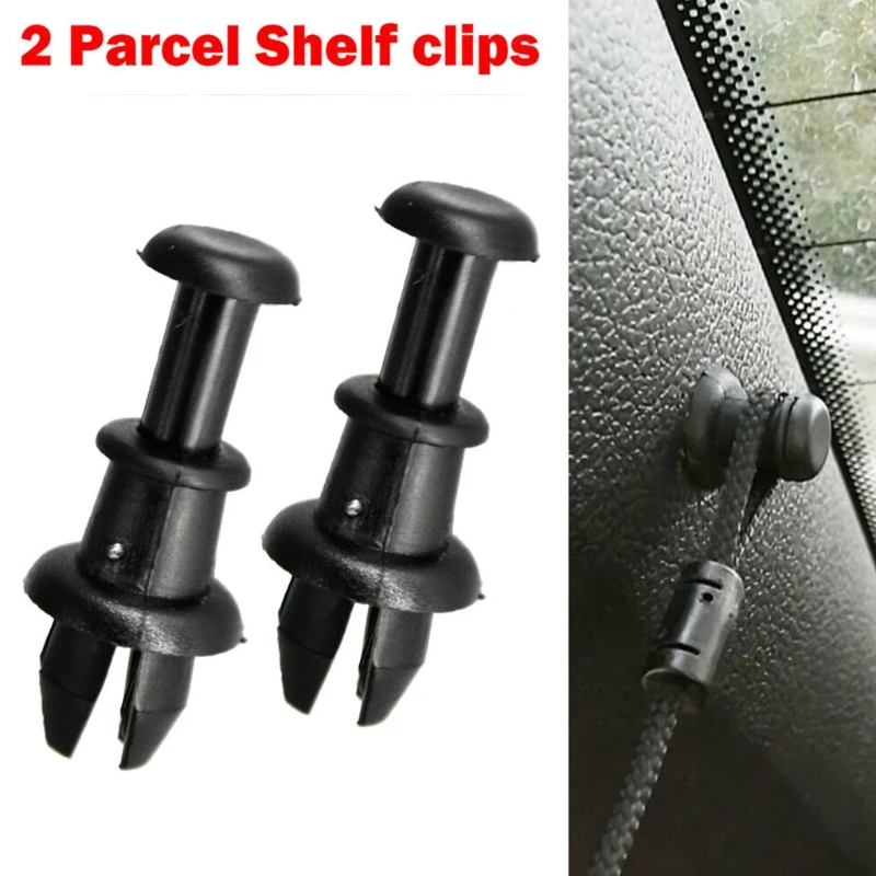 

2 Pcs/Set Parcel Shelf Load Cover Strap Pin Clip Pivot Retaining Hook Paired Black Clips for GOLF 5 Mk6 Push-in Rivets