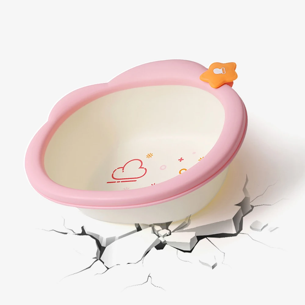 

Herbabe Newborn Baby Tubs Kids Cartoon Plastic Washbasin Infantil Shower Products Bebes Hand Foot Face Basin Washing Bathtubs
