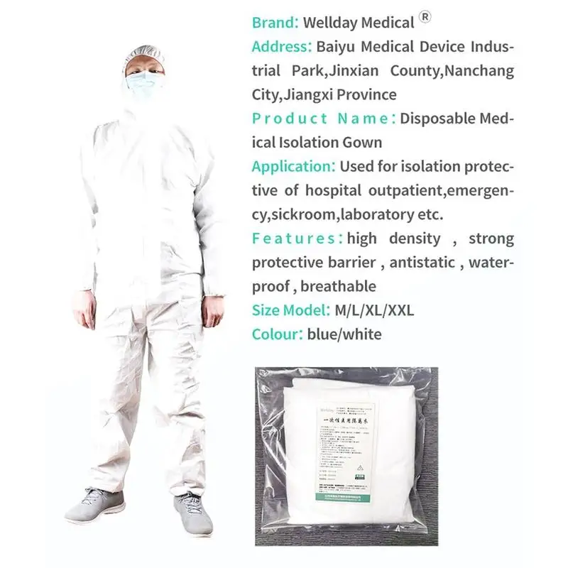 1 шт. профессиональная защитная одежда Нетканые Комбинезоны изоляционный