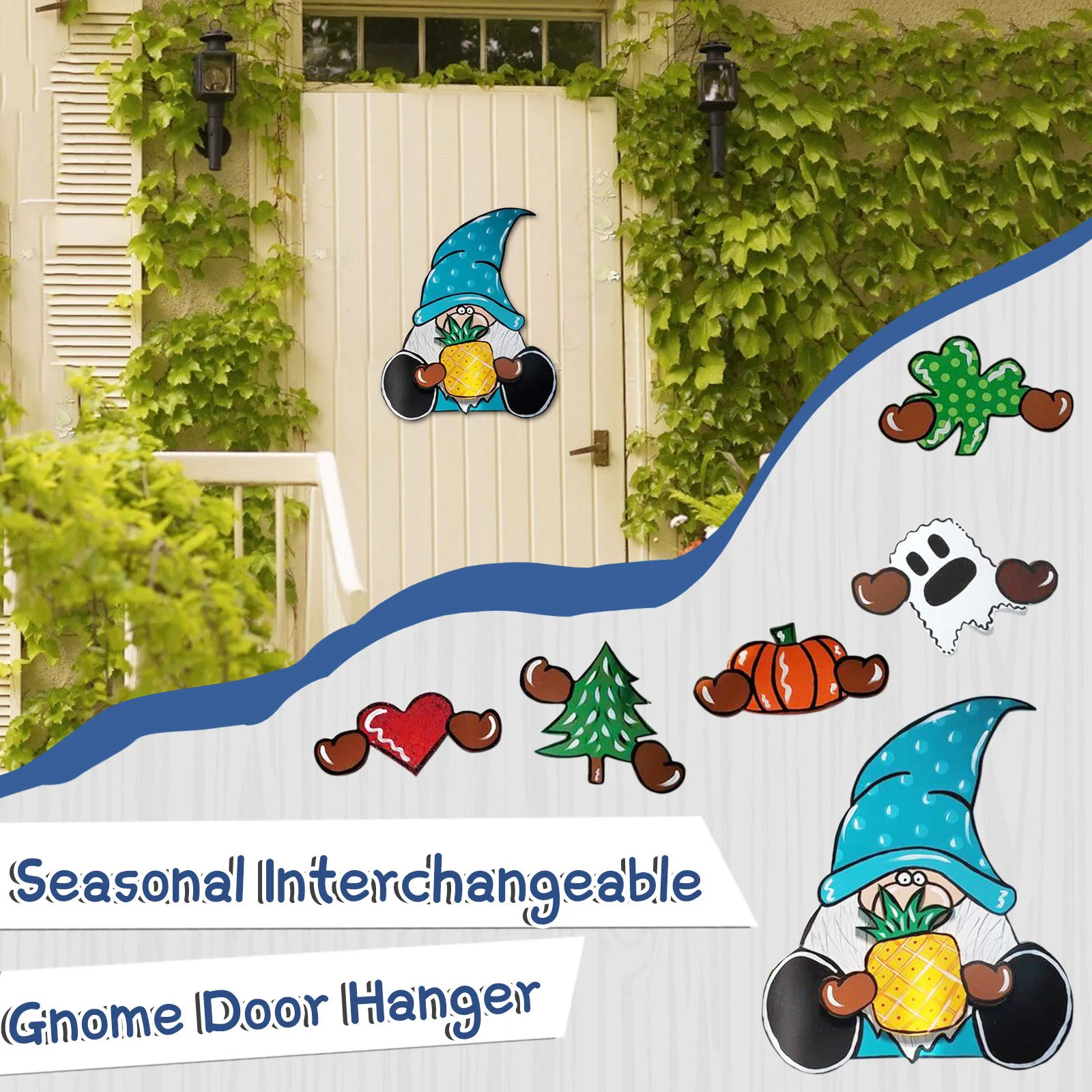 

Деревянный пазл "сделай сам", Мультяшные гномы, сменные головоломки, детские игрушки, висячие украшения для дома приветственный знак, декор ...