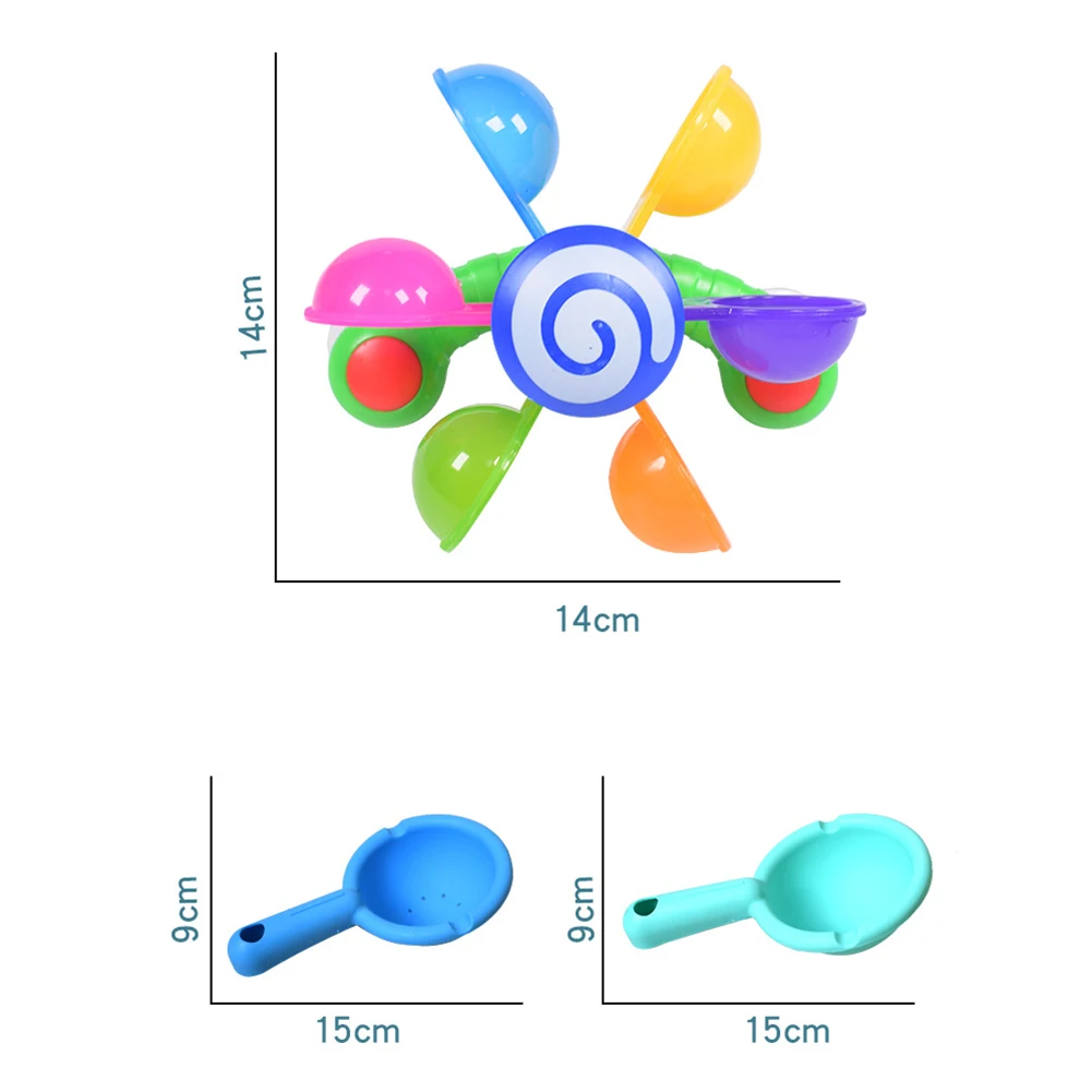 Colorful Waterwheel Bathing Sucker Bathtub Water Spray Play Set Shower Sprinkler Toy Baby Bath Toys For Kids Toddler Children