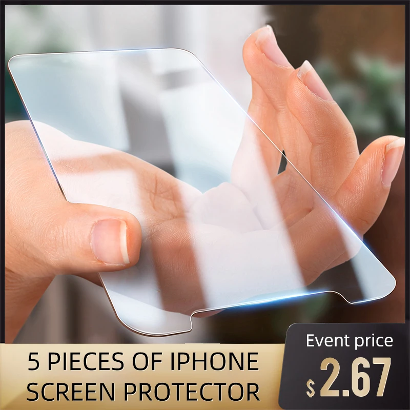 Защитная пленка из закаленного стекла 5 шт. для Iphone X XS 7 Plus 11 11Pro|Защитные стёкла и