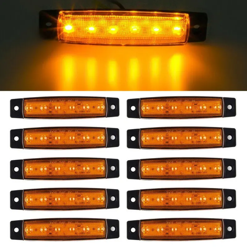 

Trailer Side Marker Light Indicators Amber ABS IP65 Accessories 12V/24V 6 LED