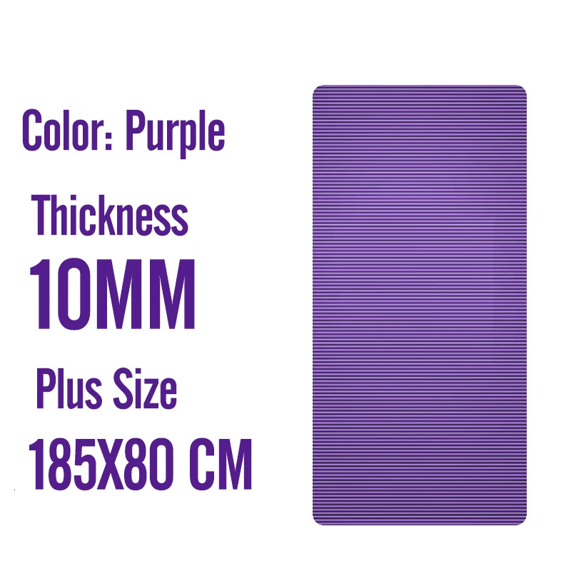 185X80X1 CM Purple 185X80X1,5 см мужские спортивные маты большого размера NBR Нескользящие коврики для йоги для фитнеса 15 мм фитнес-спортивный коврик с повязками большого размера Tapete - Цвет: 185X80X1 CM Purple