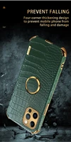 crocodile pattern leather holder case for apple iphone 13 12 11 pro max mini magnetic ring buckle cover for iphone x xr xs max
