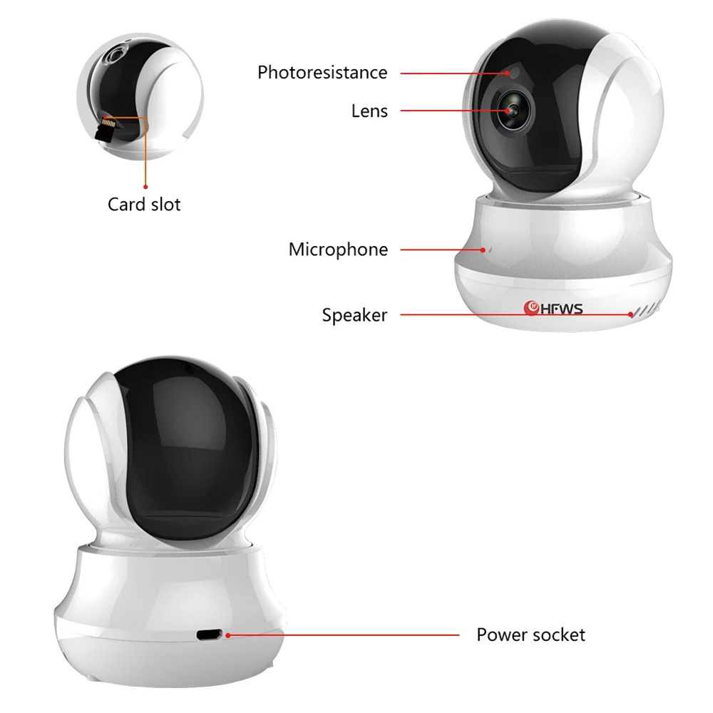 

HFWVISION Video Surveillance 1080P IP Camera Security Camera WiFi Wireless CCTV Baby Monitor Pet Camera IR Night Vision
