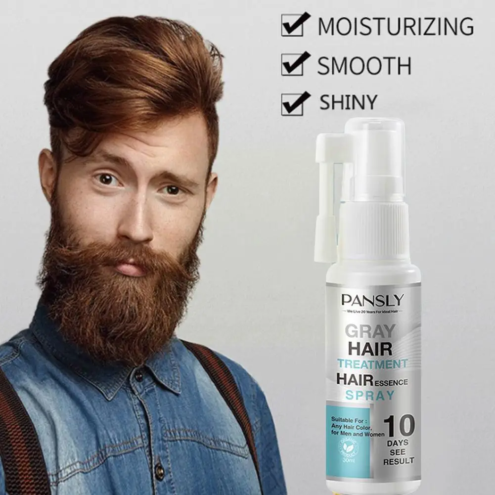 

30mlThe New Product Restores White Beard Hair To Natural Color, Herbal Growth Essence Nourishing Treatment Neutral Spray Q9Y3