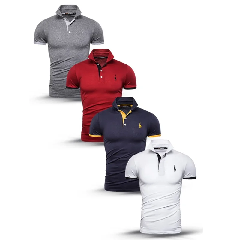 Дропшиппинг NEGIZBER 4 шт./лот Polo Shrit мужские брендовые качественные хлопковые