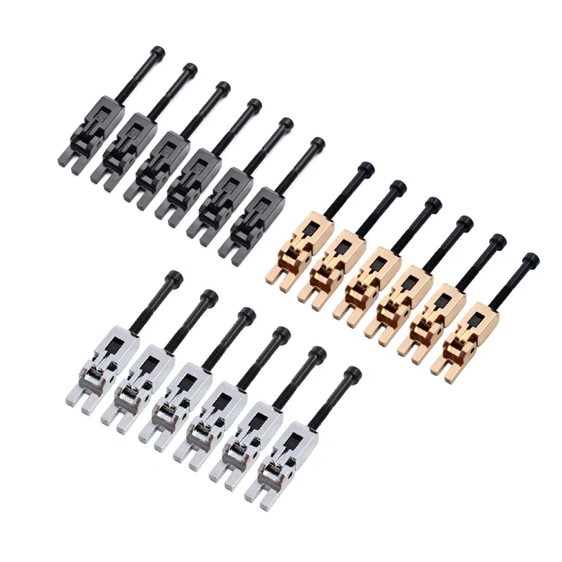 

6PCS Electric Guitar Double Locking Systyem Locked String Saddles Tremolo Bridge Black/Chrome/Gold