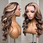 13X 4 кружевные передние человеческие волосы фотоособенность цвет Омбре волна тела 180% Плотность бразильские волосы Remy кружево предварительно выщипанные