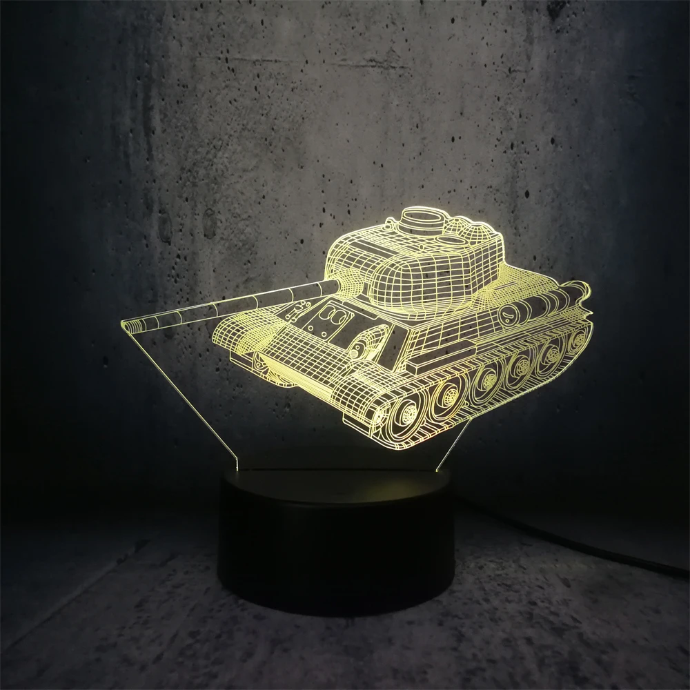 Крутой светильник ing Tank Модель 3D светодиодный Ночник крутые ребята лучший день