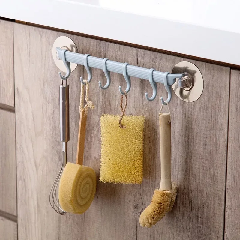 Wall Mounted Bathroom Organizer Hooks Towel Holder Kitchen Accessories Cupboard Storage Rack Shelf Key | Дом и сад