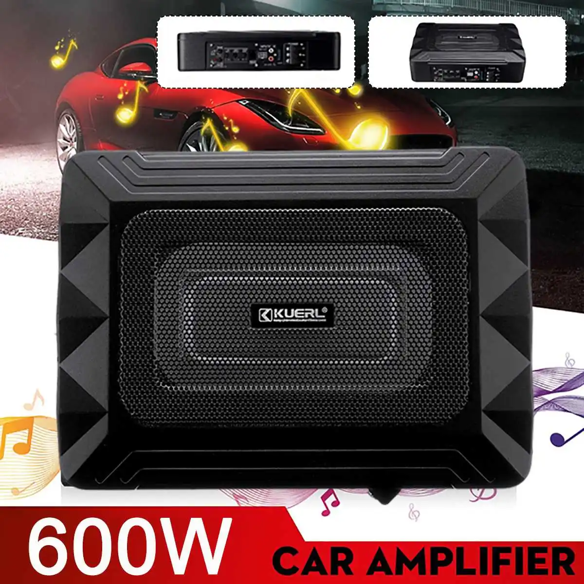 12V 600W Car Active Subwoofer Audio Speaker Amplifier Ultra thin Bass Auto Surround Sound System | Автомобили и мотоциклы