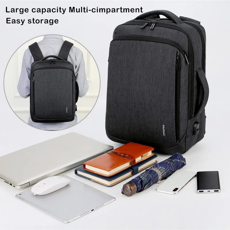 HEFLASHOR рюкзаки для ноутбука мужские рюкзаки бизнес ноутбук Mochila водонепроницаемый рюкзак зарядка через usb сумки для путешествий