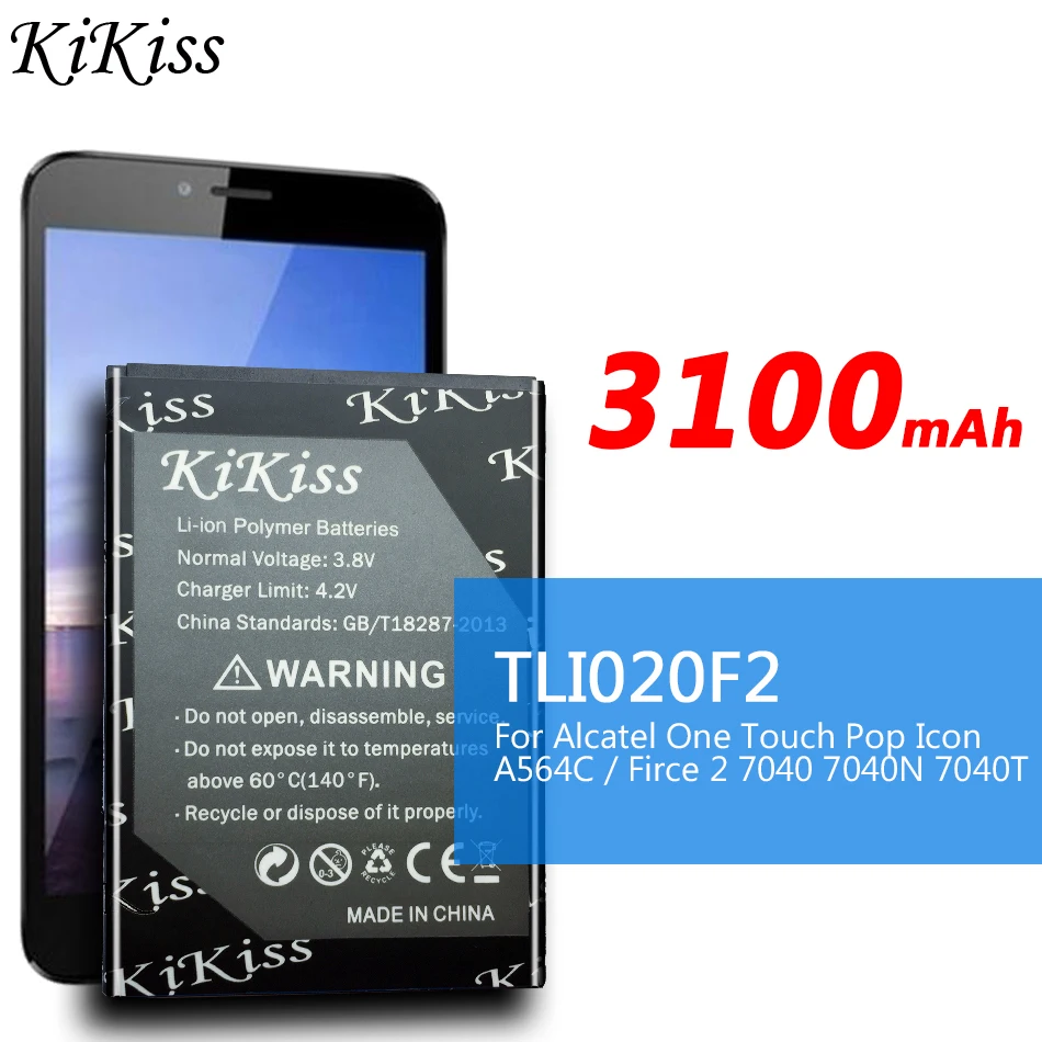 Большой аккумулятор 3100 мАч для Alcatel One Touch Pop 2 5042d C7 7040 OT-7040 OT-7040D/TCL J720T J726T TLI020F1 TLI020F2 +