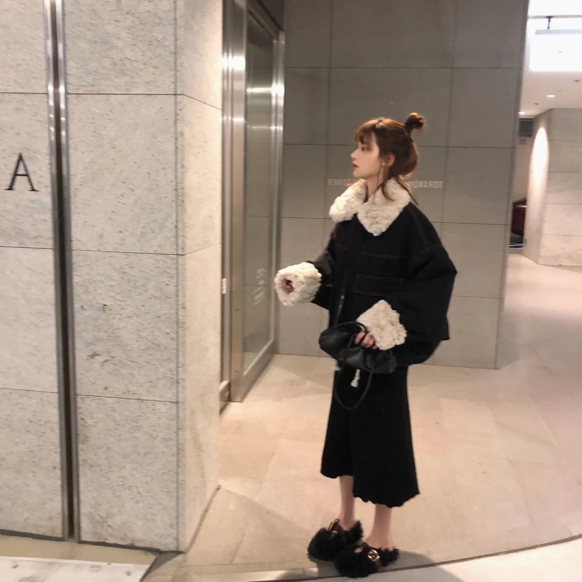 

Korean Style Jacket Women 2020 Autumn And Winter New Short Jacket Female Fashion Big Fur Collar Loose Warm Coat For Women