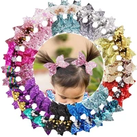 30pcs glitter hair bows clips 4 inch bunt sequins hairclips alligator clips boutique hair accessories for baby girls teens kids