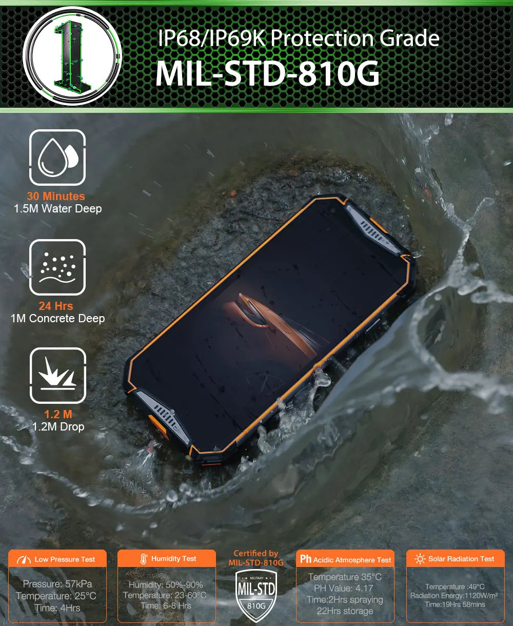 Ulefone Armor 3W IP68 водонепроницаемый смартфон 10300mAh 5," FHD+ Android 9,0 Octa 6GB+ 64GB глобальная Версия Мобильный телефон с двумя sim-картами