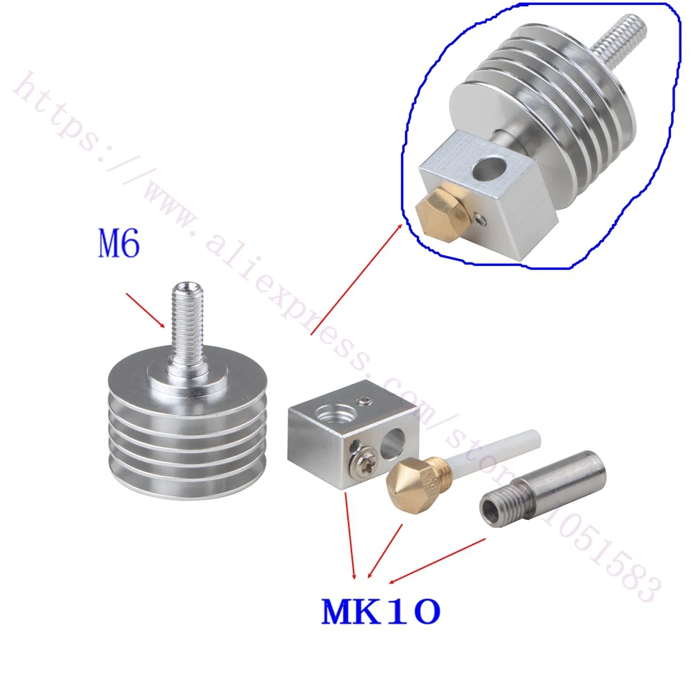 Новинка! Универсальный Hotend 3D принтер DIY с насадкой MK10 для экструдера 1 75 мм MK MK8 MK9