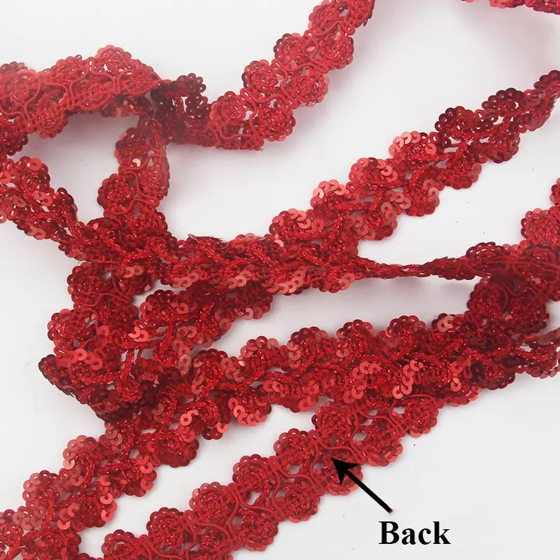 Блестки 13 метров 2 5 см кружевная лента с отделкой золотистые серебристые для