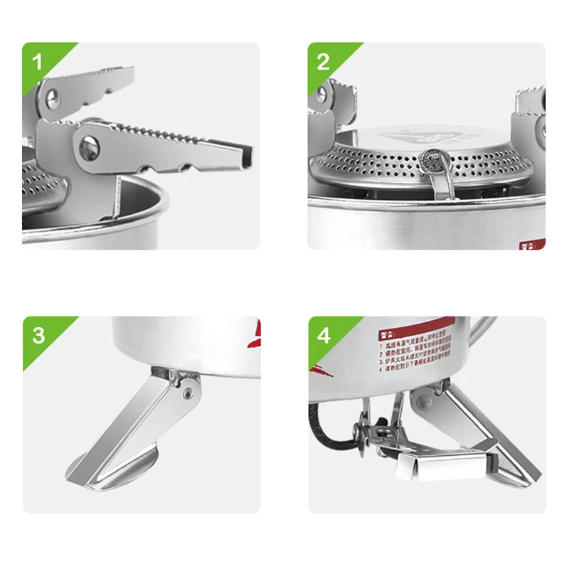Ветрозащитная газовая плита для кемпинга Походное оборудование из нержавеющей