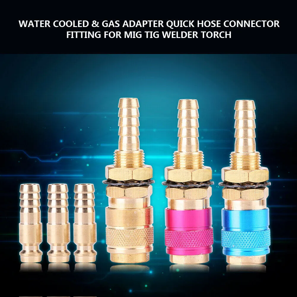 

M8 Hose Connector Fitting Water Cooled Gas Adapter Welding Torch And Welding Plug For MIG TIG Welding Torch Red Yellow Blue