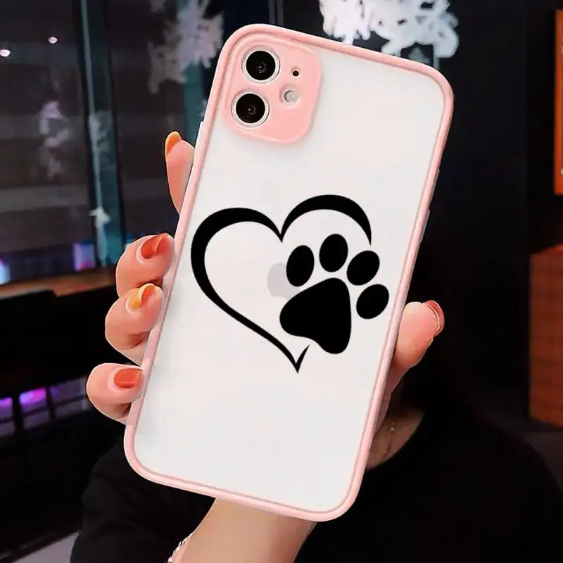 

Best Friends Dog Paws luxury design Phone Case shell matte transparent For iphone 7 8 11 12 plus mini x xs xr pro max cover