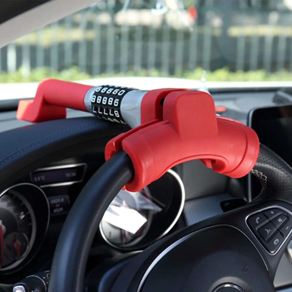 

T Type 5 Coded Steering Wheel Lock Universal Anti Theft Locking Device Resetable Password Keyless Car Locks