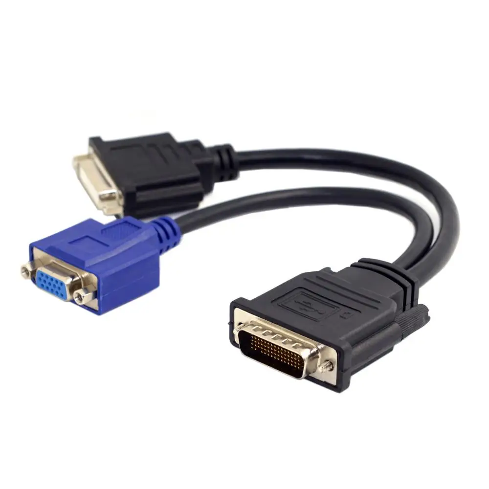 Компьютерная графическая карта DMS 59PIN для vga/dvi Женская линия преобразования одна точка два двойной экран DVI/VGA порт дисплея