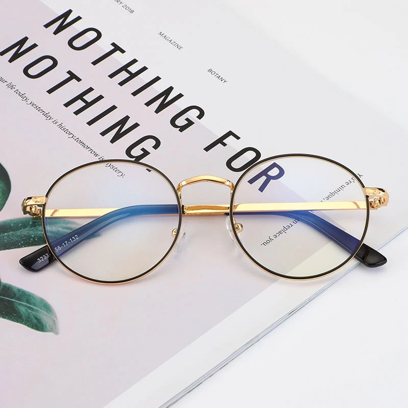 Круглая оправа для очков с защитой от синего цвета светильник очки Ретро