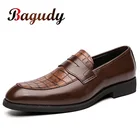 Новинка; Мужские кожаные лоферы; Модные вечерние модельные туфли; Деловые мужские туфли для отдыха; Удобные мужские туфли-оксфорды в стиле ретро; Свадебные модельные туфли