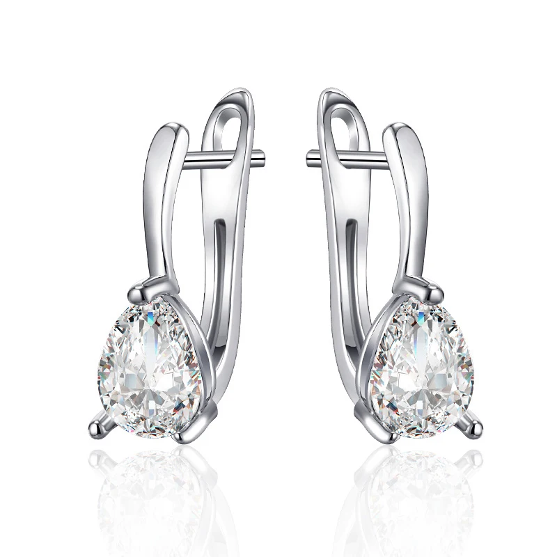 Простые треугольные серьги для женщин золотые с бусинами CZ темпераментные