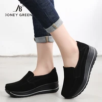 new brand 2022 spring women flats shoes platform sneakers shoes leather suede platform shoes slip on flats creepers moccasins